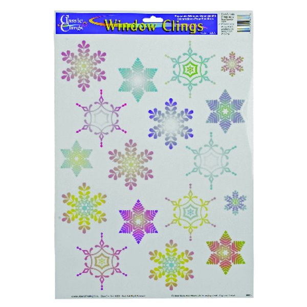 Impact Innovations Multicolored Christmas Classic Snowflakes Window Clings IG128395